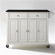 Crosley Furniture Wood/Solid Granite Kitchen Cart in White/Black