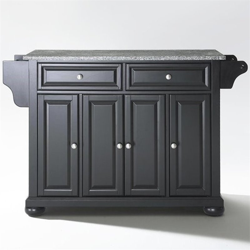 Crosley Furniture Alexandria Solid Granite Top Kitchen Island in Black