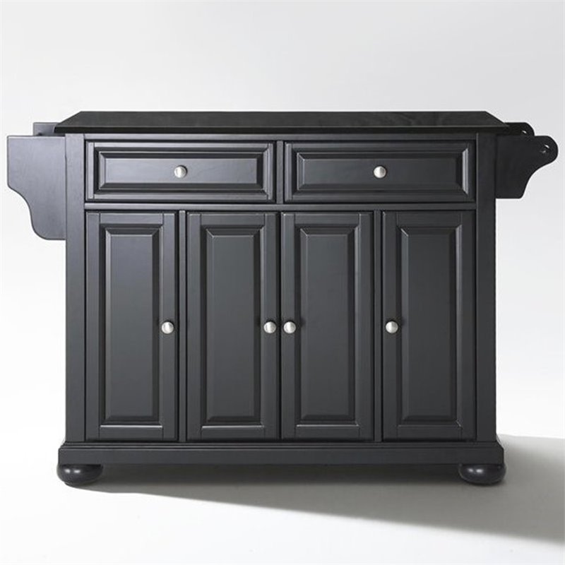 Crosley Furniture Alexandria Solid Granite/Wood Kitchen Island in Black