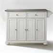 Crosley Furniture Alexandria Wood Kitchen Island in White/Silver