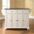 Crosley Furniture Alexandria Wood Kitchen Island in White/Silver