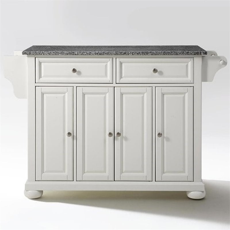 Crosley Furniture Alexandria Wood Kitchen Island in White/Gray