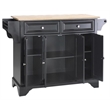 Crosley Furniture LaFayette Natural Wood Top Kitchen Island in Black