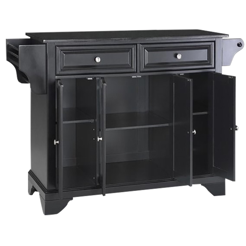 Crosley Furniture LaFayette Solid Granite/Wood Kitchen Island in Black