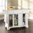 Crosley Furniture LaFayette Natural Wood Top Kitchen Island in White