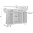 Crosley Furniture LaFayette Natural Wood Top Kitchen Island in White