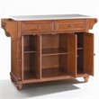Crosley Furniture Cambridge Wood Kitchen Island in Cherry/Silver