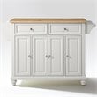 Crosley Furniture Cambridge Natural Wood Top Kitchen Island in White