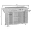 Crosley Furniture Cambridge Natural Wood Top Kitchen Island in White