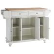 Crosley Furniture Cambridge Natural Wood Top Kitchen Island in White