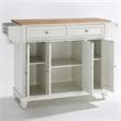 Crosley Furniture Cambridge Natural Wood Top Kitchen Island in White