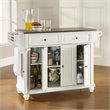 Crosley Furniture Cambridge Wood Kitchen Island in White/Silver