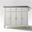 Crosley Furniture Cambridge Wood Kitchen Island in White/Silver