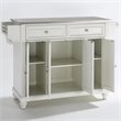 Crosley Furniture Cambridge Wood Kitchen Island in White/Silver
