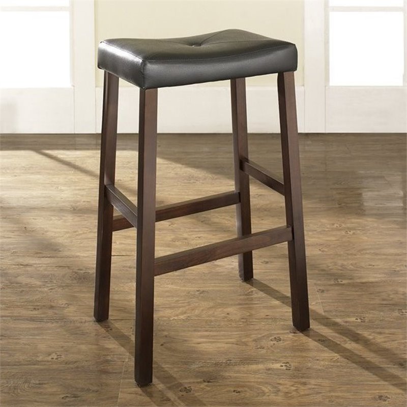 crosley furniture upholstered saddle seat bar stool