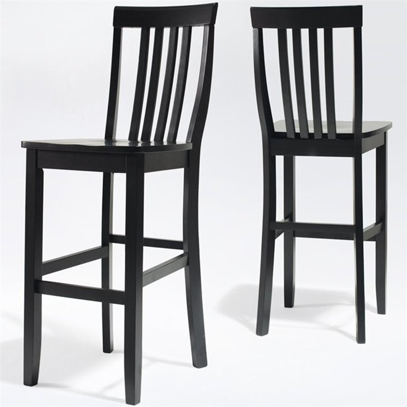 Crosley Furniture 30 School House Bar Stool In Black Set Of 2 Crosley Furniture 30