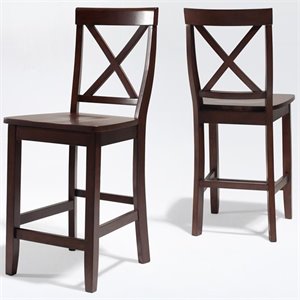 crosley x back bar stool in mahogany (set of 2)