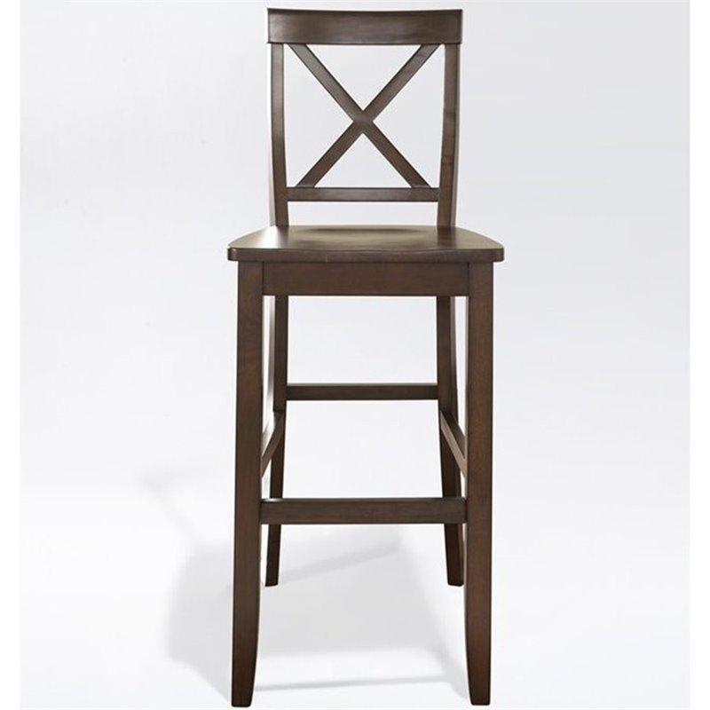 Crosley Furniture 30" XBack Bar Stool in Mahogany (Set of 2) CF500430MA