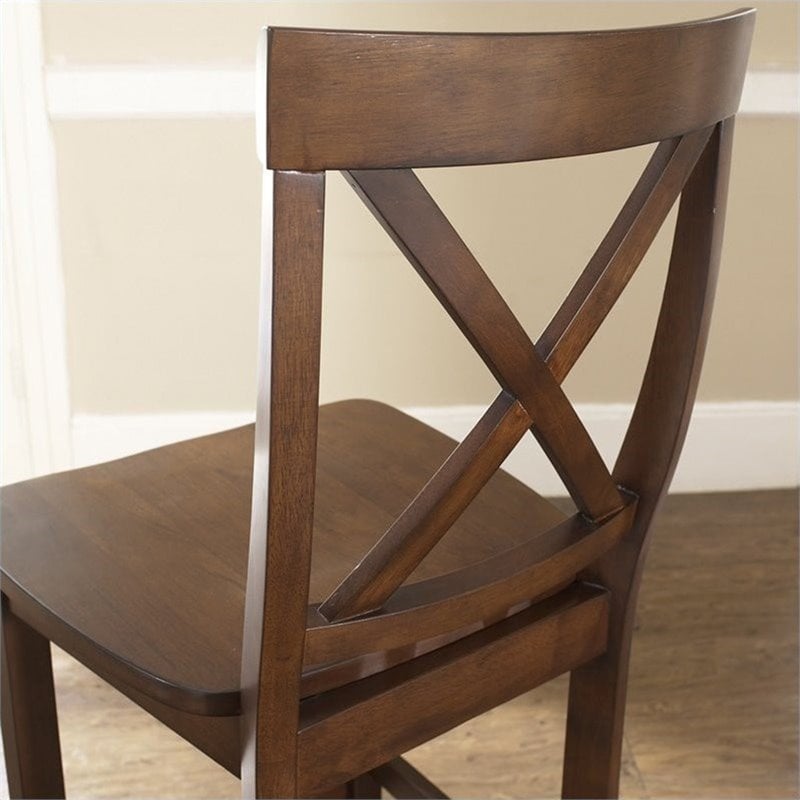 Crosley Furniture 30" XBack Bar Stool in Mahogany (Set of 2) CF500430MA