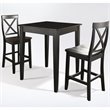 Crosley Furniture 3 Piece Wood Counter Height Dining Set in Black