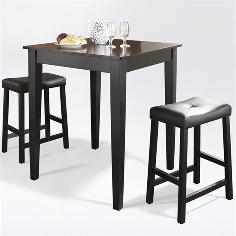 Crosley 3 Piece Counter Height Dining, Black Bar Height Dining Chairs