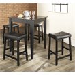 Crosley Furniture 5 Piece Solid Wood Counter Height Dining Set in Black