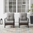 Crosley Furniture Dahlia Traditional Metal Outdoor Armchair in Taupe (Set of 2)