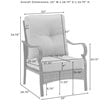 Crosley Furniture Dahlia Traditional Metal Outdoor Armchair in Taupe (Set of 2)