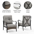 Crosley Furniture Dahlia Traditional Metal Outdoor Armchair in Taupe (Set of 2)