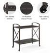 Crosley Furniture Kaplan Metal Outdoor Bar Cart in Oil Rubbed Bronze