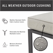 Crosley Furniture Clark Modern Fabric Armless Patio Chair in Taupe/Black