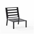 Crosley Furniture Clark Modern Fabric Armless Patio Chair in Taupe/Black