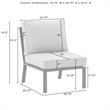 Crosley Furniture Clark Modern Fabric Armless Patio Chair in Charcoal/Black