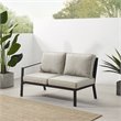 Crosley Furniture Clark Fabric Outdoor Sectional Left Side Loveseat in Taupe