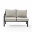 Crosley Furniture Clark Fabric Outdoor Sectional Left Side Loveseat in Taupe