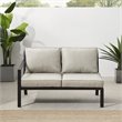 Crosley Furniture Clark Fabric Outdoor Sectional Left Side Loveseat in Taupe