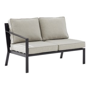 Crosley Furniture Clark Fabric Outdoor Sectional Left Side Loveseat in Taupe