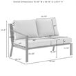 Crosley Furniture Clark Fabric Outdoor Sectional Left Side Loveseat in Charcoal