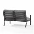 Crosley Furniture Clark Fabric Outdoor Sectional Left Side Loveseat in Charcoal