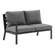 Crosley Furniture Clark Fabric Outdoor Sectional Left Side Loveseat in Charcoal