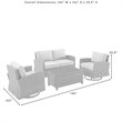 Crosley Furniture Bradenton 4-Pc Fabric Swivel Rocker Conversation Set in Red