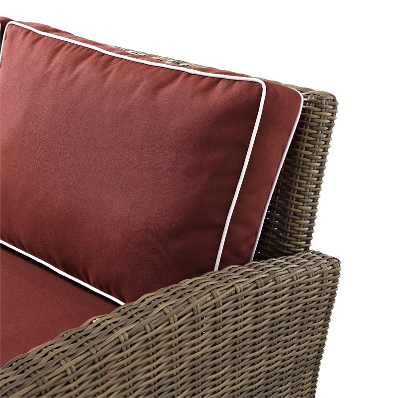 Crosley Furniture Bradenton 4-Pc Fabric Swivel Rocker Conversation Set in Red