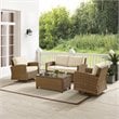 Crosley Furniture Bradenton 4-Pc Fabric Swivel Rocker Conversation Set in Sand