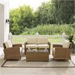 Crosley Furniture Bradenton 4-Pc Fabric Swivel Rocker Conversation Set in Sand