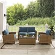 Crosley Furniture Bradenton 4-Pc Fabric Swivel Rocker Conversation Set in Navy