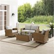 Crosley Furniture Bradenton 4-Pc Fabric Swivel Rocker Conversation Set in Gray