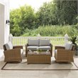 Crosley Furniture Bradenton 4-Pc Fabric Swivel Rocker Conversation Set in Gray