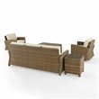 Crosley Furniture Bradenton 5-Piece Fabric Swivel Rocker and Sofa Set in Sand