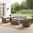 Crosley Furniture Bradenton 5-Piece Fabric Swivel Rocker and Sofa Set in Gray
