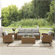 Crosley Furniture Bradenton 5-Piece Fabric Swivel Rocker and Sofa Set in Gray